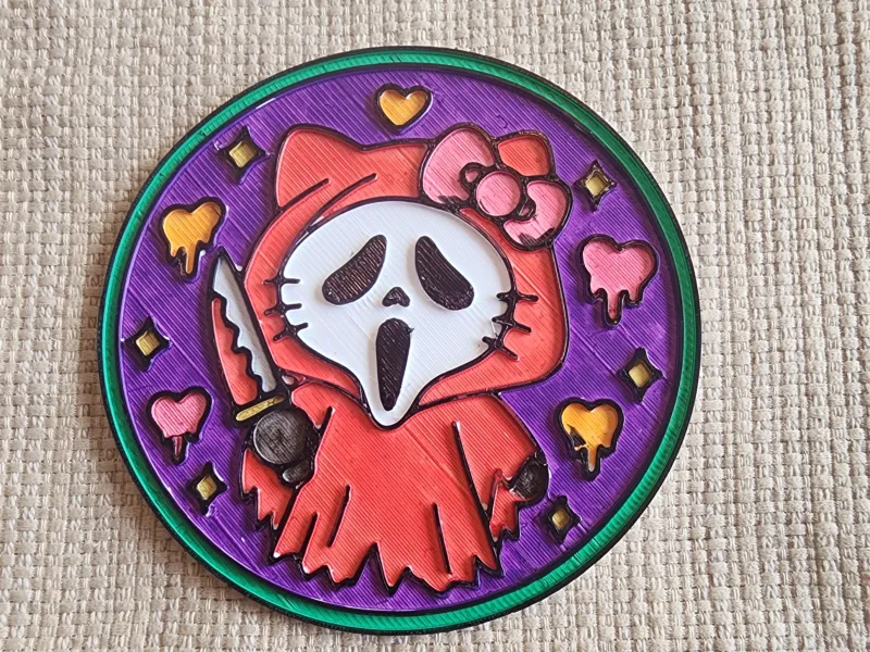 Ghostface Hello Kitty bardak altlığı