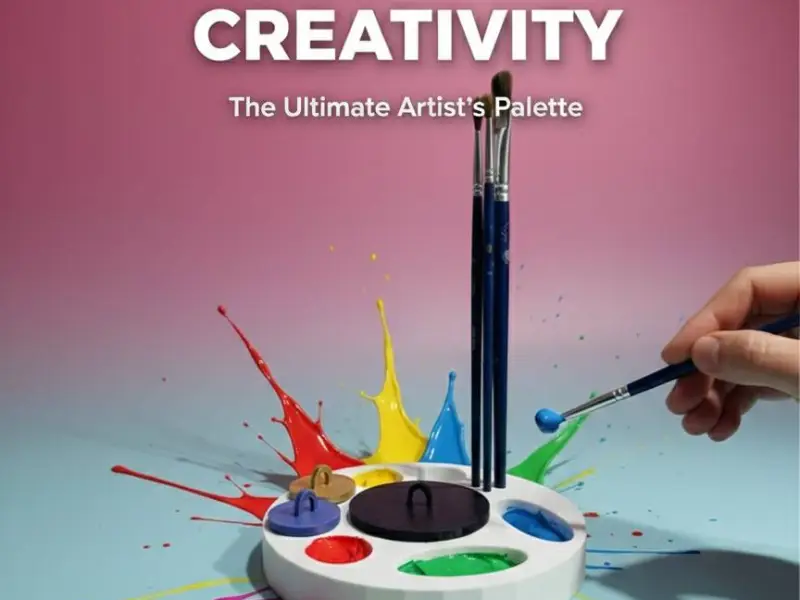 Paint Pallette with PaintBrush holders