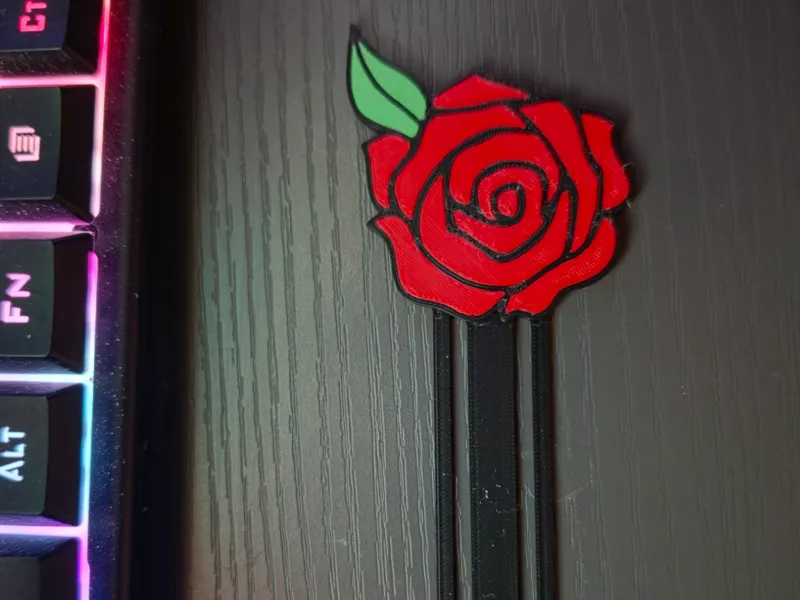 赤いバラのしおり