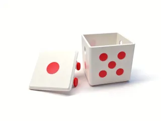Dice case with snap closure
