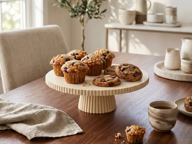 Ribbed cake stand, cookie platter