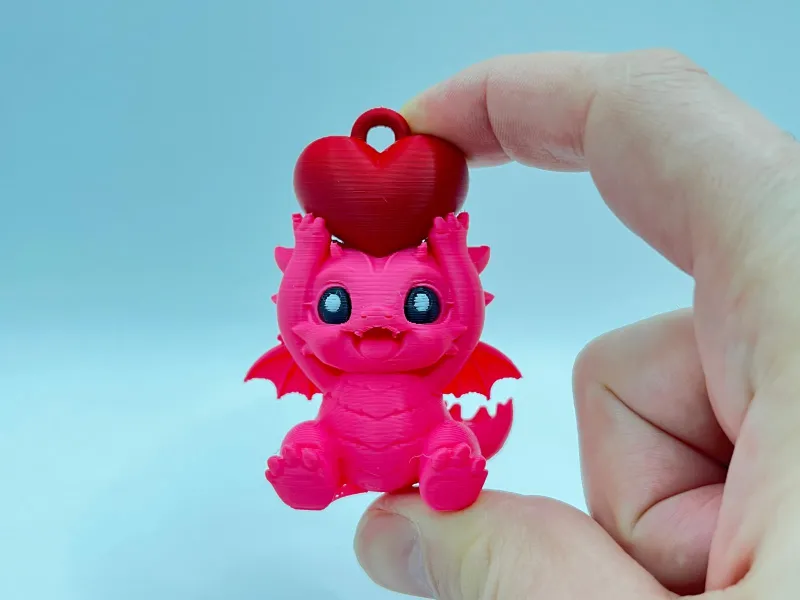 Dragon Valentines day keychain ornament