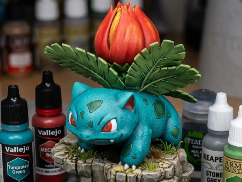 Kayalık Dere Tabanı Üzerinde Ivysaur Dioraması