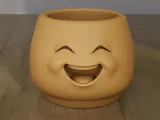 Smiling Face Planter STL 3D Model Happy Pot Desk Decor-0