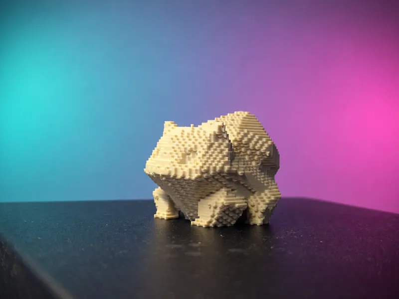 Figura de Arte Pixel Voxelizada do Bulbasaur