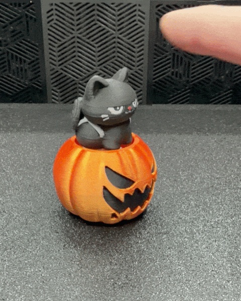 Clicker de Abóbora com Gato Presunçoso