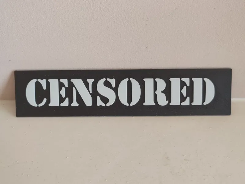Enseigne de bar CENSURÉ | Accessoire photo hilarant et plaque de bureau