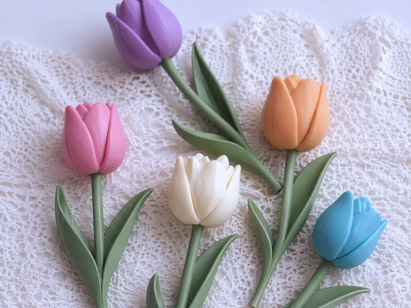 Tulip Flower Figure | Spring Floral Bouquet