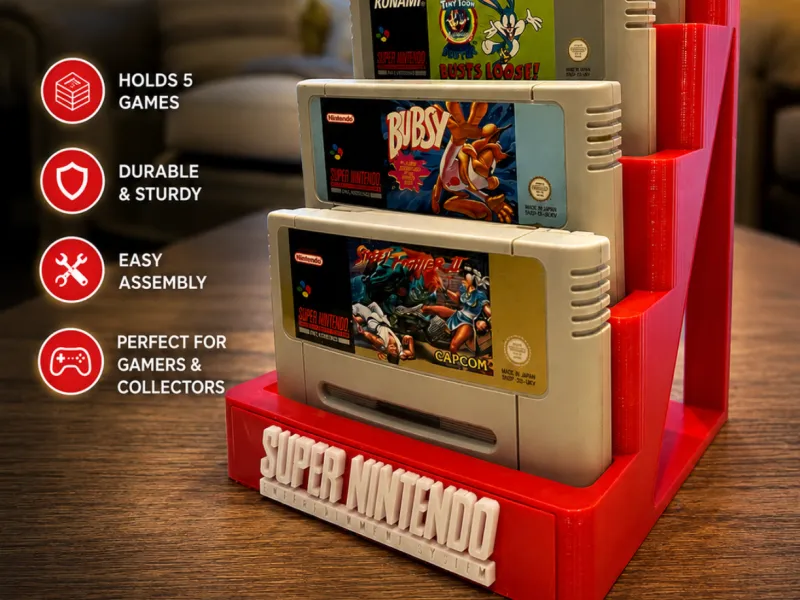 SNES Super Nintendo game / Cartridge display holder rack