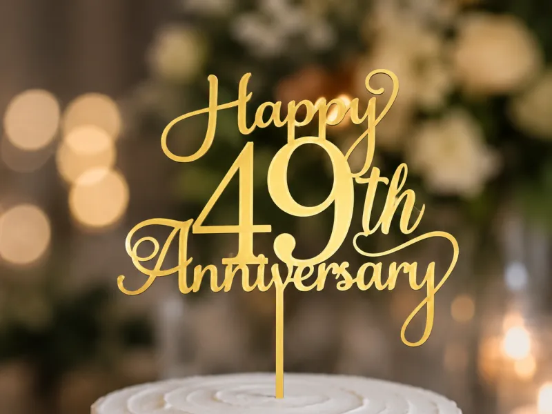 49th Anniversary Cake Topper