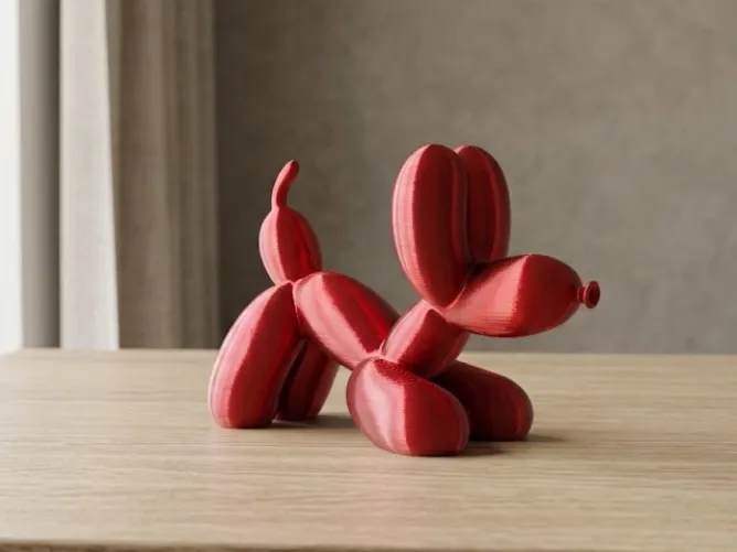 Sculptuur Ballonhond die zich uitstrekt
