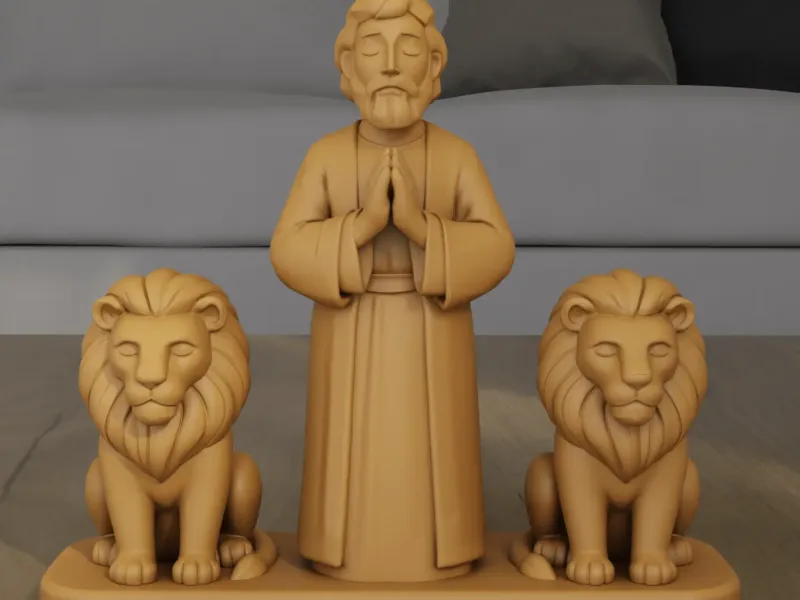 Daniel in the Lions Den 3D Print STL File