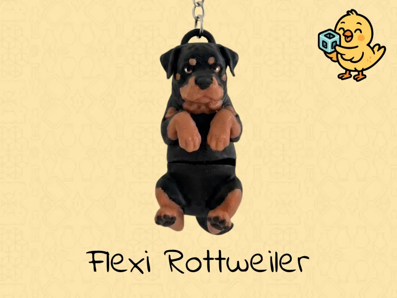 Rottweiler Keychain – Articulated Flexi Cute Dog Toy