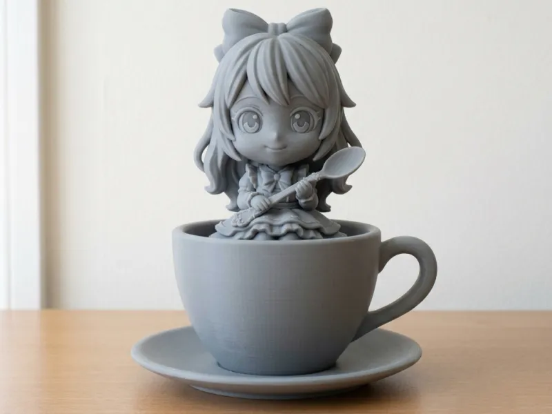 Chibi girl in a tea cup