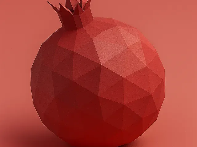 Low Poly Pomegranate 3D Model