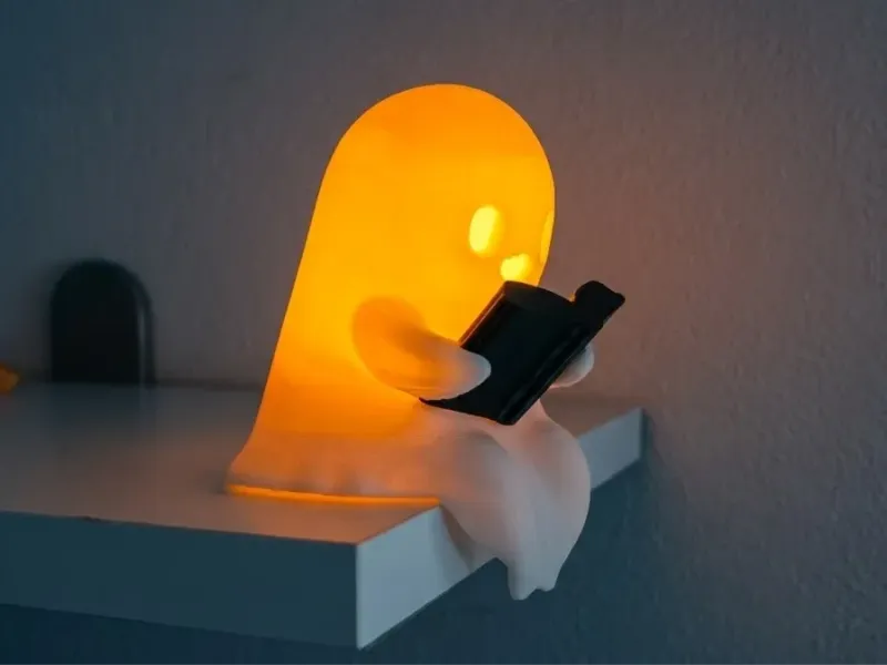 Sitting Reading Ghost for Tea Light