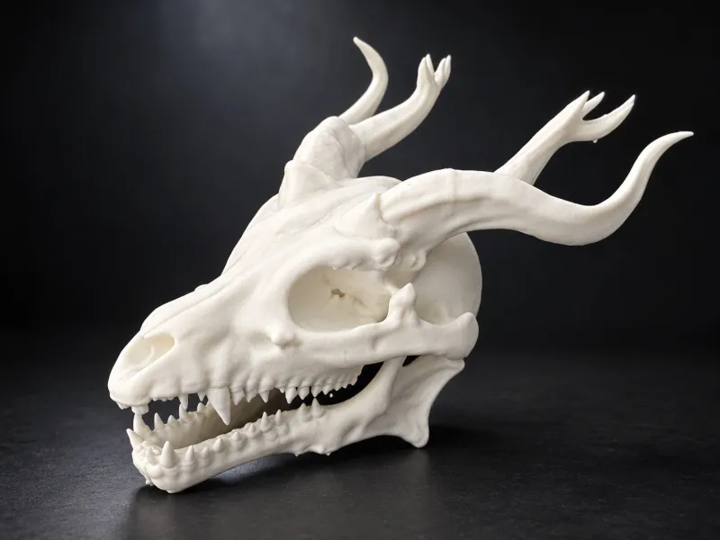 Fantasy Horned Skull – Demonic Skull with Horns