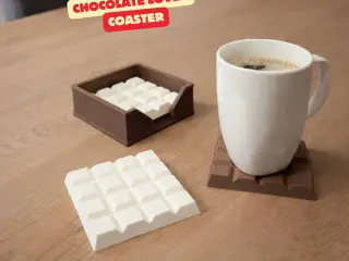 CHOCOLATE COASTER WITH HOLDER