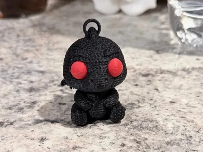 Knit-Look Dragon Keychain: Easy 2 Color Print