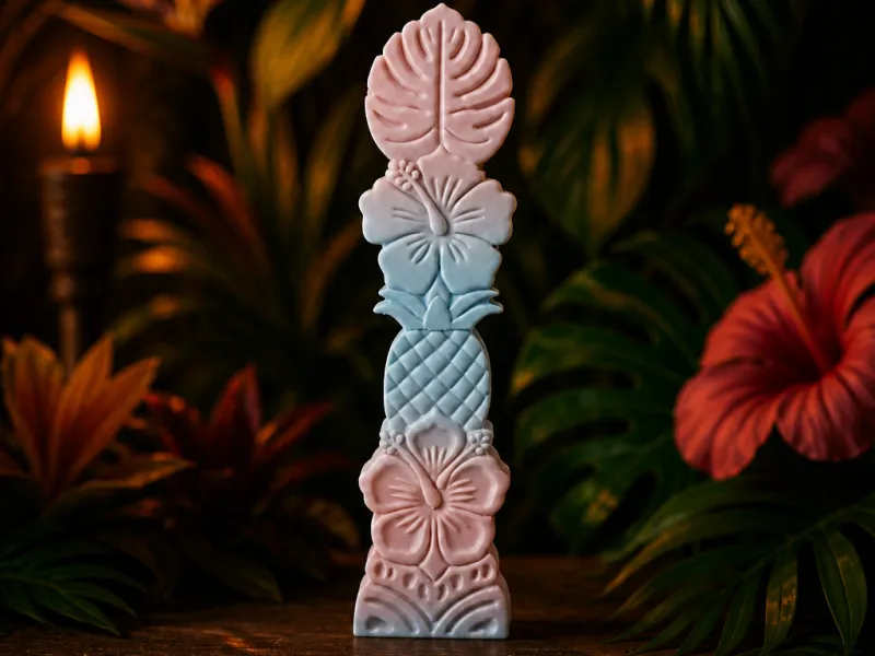 Pastel Tropical Totem - Minimalist Summer Decor