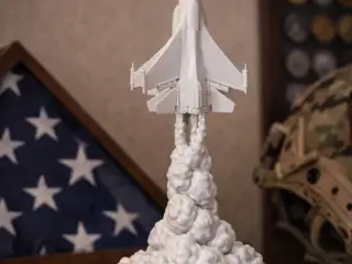 Skyward Valor Jet Launch Desk Statue