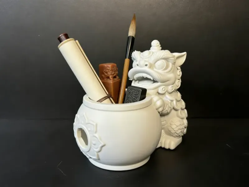 Organizator de depozitare cu Leul Trezit în stil chinezesc | Integrarea esteticii folclorice a patrimoniului cultural imaterial al Leului Trezit din Lingnan