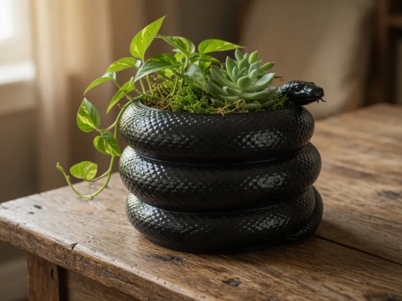 Coiled Snake Planter Pot
