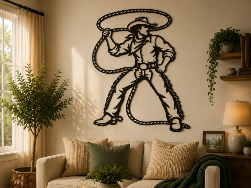 Cowboy Lasso 2D Wall Art