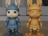 Cute Chibi Knight Bunny 3D Printable Figure STL-0