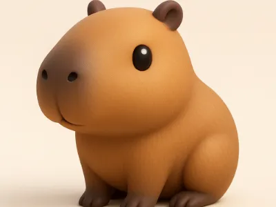 Cute Capybara 3D Print – Adorable Capybara Miniature Figurin