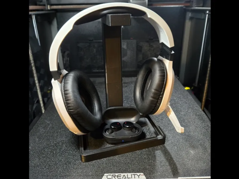 Basic Minimalist Headphone Stand w/Desk Storage Tray 2 Piece