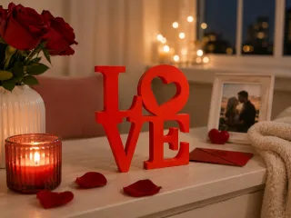 LOVE com Coração – Decoração Romântica