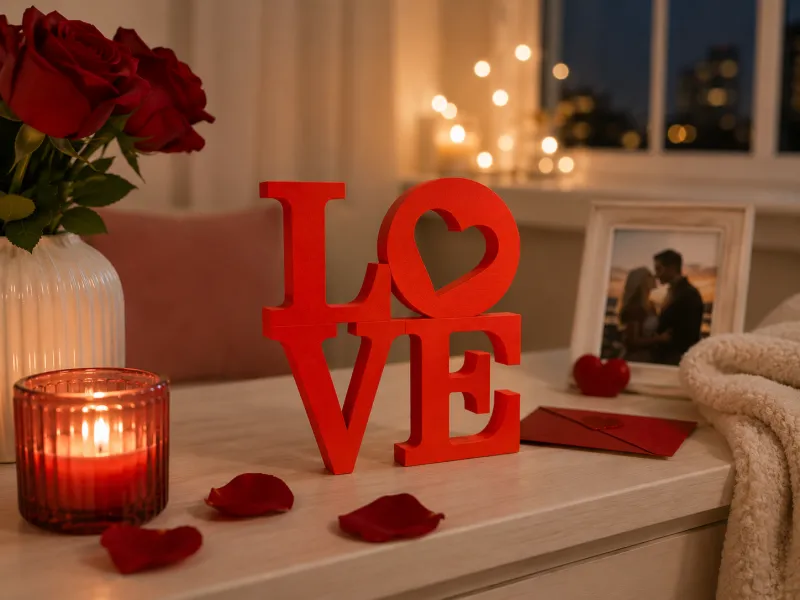 LOVE com Coração – Decoração Romântica