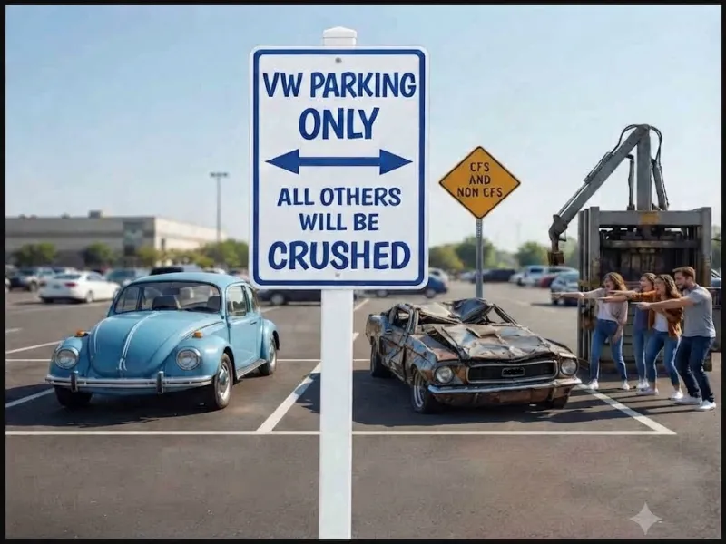 VW PARKING ONLY FUNNY SIGN- CFS and NON-CFS
