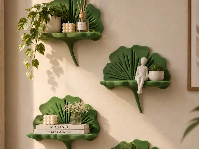 🌿 Organizzatore da parete a foglia — Mensola da parete a forma di pianta