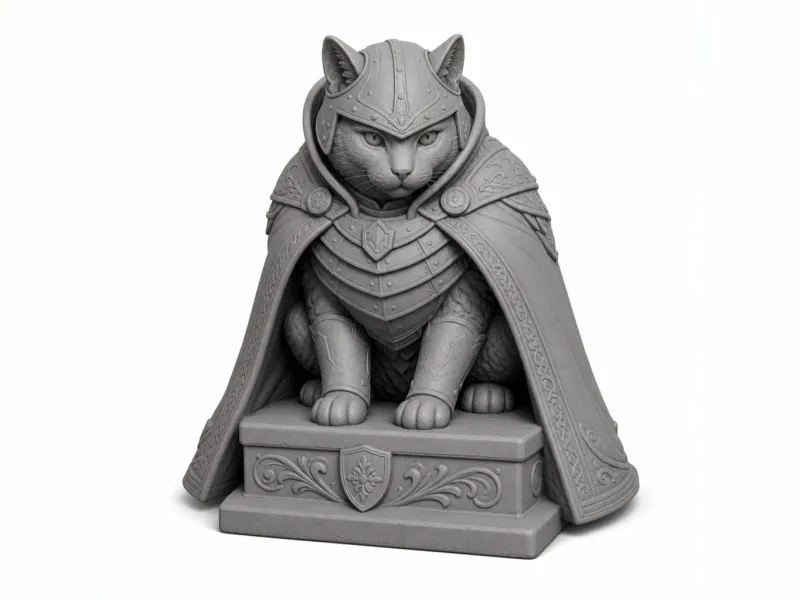 Cat Knight Gargoyle