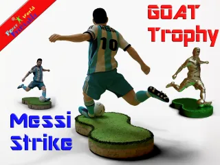 Messi Strike GOAT football soccer Trophy