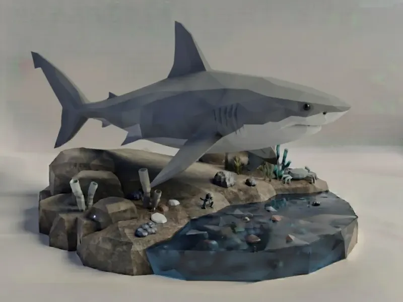 Low Poly Great White Shark