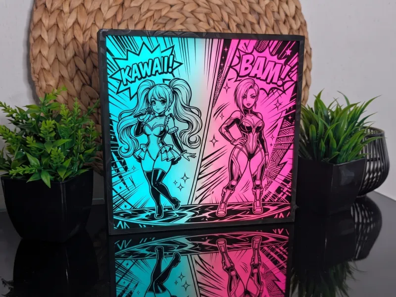 Complete Anime Pop Art Light Box - Kawaii vs Cyberpunk