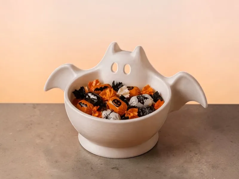 Halloween Ghost Bat Bowl – Decorative Candy Dish