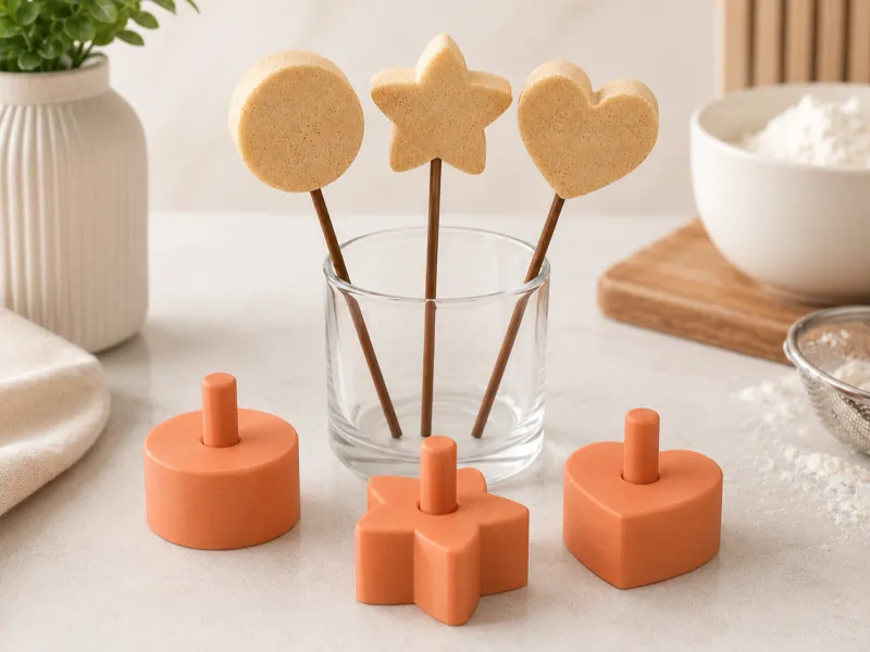 3D Cake Pop Molds Set, 3 pcs. Star - Heart - Round Shape
