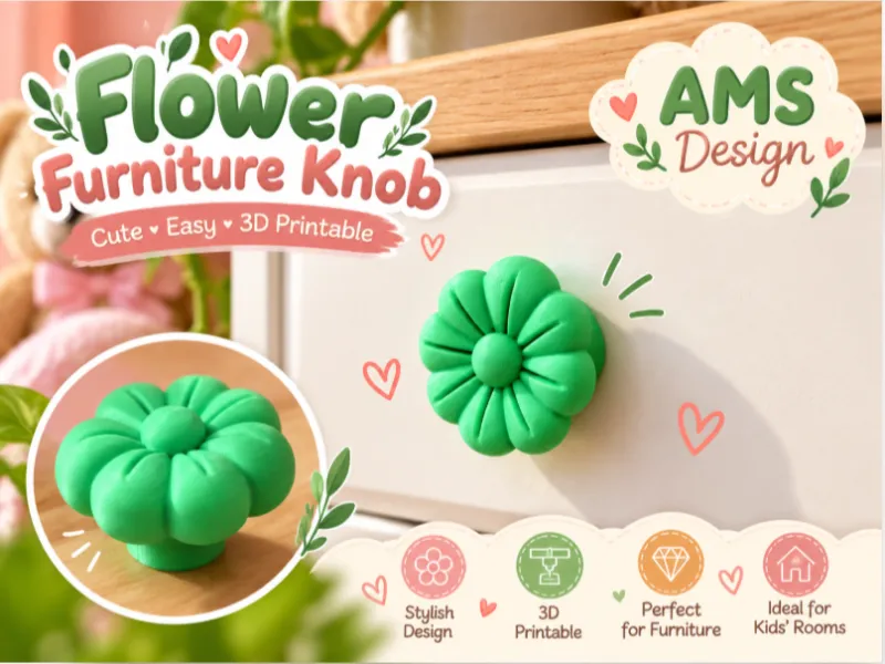 Blooming Flower Furniture Knob