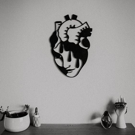 crying heart wall art