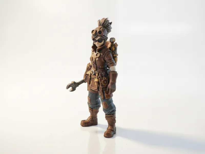 Lady Mechanic Figurine Female Character 3D Printable