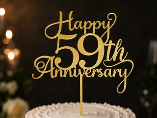 59th Anniversary Cake Topper