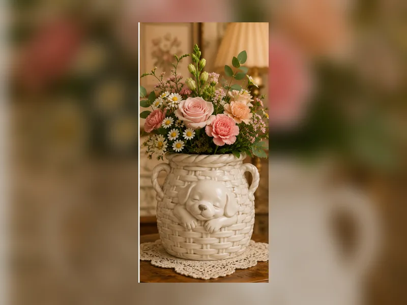 Wazon Terracotta Ribbon Home Decor Vase 026