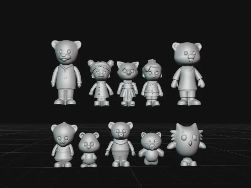 Cute Animal Family Figure Set for Kids
