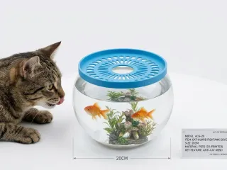 防猫圆形玻璃鱼缸盖