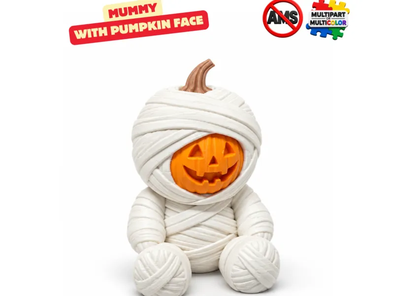 CUTE MUMMY WITH PUMPKIN FACE