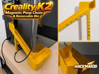 Creality K2 Magnetic Poop Chute & Removable Bin